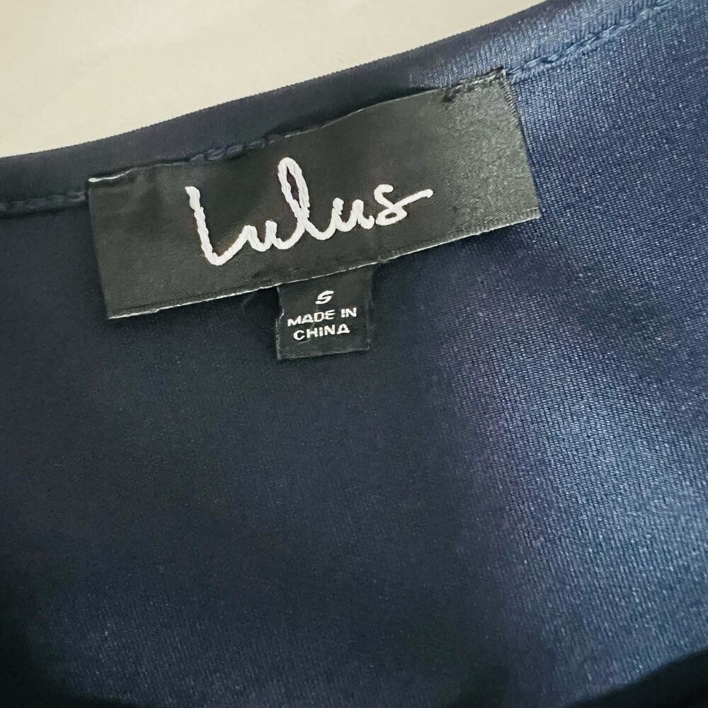 Lulus Final Stretch Sleeveless Flare Hem Dress Size S Small NEW Navy - Picture 5 of 9
